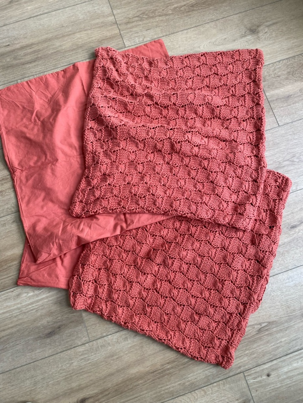 SFERRA Coral Knit Euro Pillows with Braided Texture